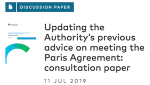 Australia: Updating the Authority’s previous advice on meeting the Paris Agreement: consultation paper