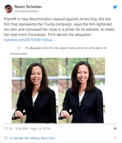 Lawsuit Alleges US Firm Jones Day Doctored Firm Picture To Make Attorney Look More Caucasian
