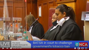 Court proceedings in the case of British American Tobacco against government continues in the Western Cape High Court.