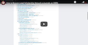 How to Browse Legal Scholarship Network eJournals on SSRN
