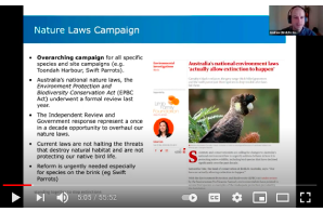 BirdLife Australia: Nature Laws Webinar Call to Action 2021