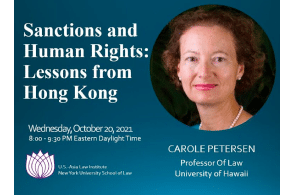 U.S.-ASIA LAW INSTITUTE -  Sanctions and Human Rights: Lessons from Hong Kong