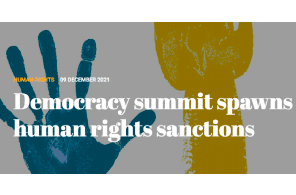 Democracy summit spawns human rights sanctions