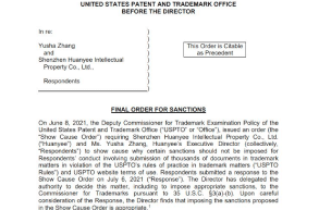 USPTO Sanctions Chinese Law Firm for Fraud and Terminates More Than 15,000 US Trademark Applications