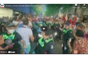 Australia: Chaotic scenes outside Djokovic's lawyer's office