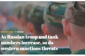 As Russian troop and tank numbers increase, so do western sanctions threats