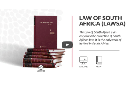 South Africa- LexisNexis Legal Catalogue 2022