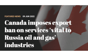 Canada imposes export ban on services ‘vital to Russia oil and gas’ industries