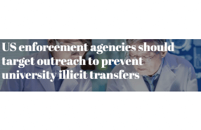 US enforcement agencies should target outreach to prevent university illicit transfers