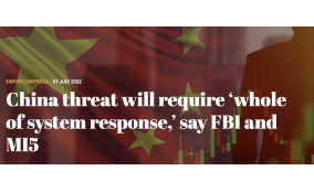 China threat will require ‘whole of system response,’ say FBI and MI5
