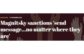 Magnitsky sanctions ‘send message…no matter where they are’