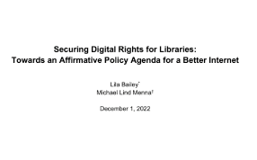 Real Lawyers Have Blogs Report: Internet Archive Report on Securing Digital Rights for Libraries an Outline for Library of Legal Blogs