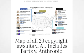 DOWNLOAD an updated Map of Copyright Lawsuits v. AI companies.