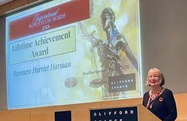 UK: Harriet Harman receives lifetime achievement award at Inspirational Women in Law Awards