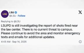 Baton Rouge: Police: Shots fired near LSU Law Center