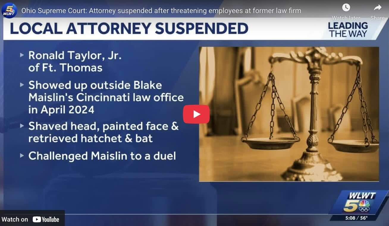 Ohio Supreme Court: Attorney suspended after threatening employees at former law firm
