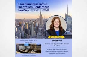 Law Firm Research & Innovation Conference on April 28, 2026, at the SUNY Global Center in Midtown Manhattan.