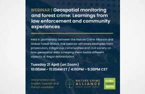 Webinar: Geospatial Monitoring & Forest Crime - Learnings From Law Enforcement & Community Experience