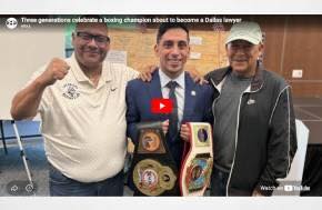 Three generations celebrate a boxing champion about to become a Dallas lawyer