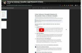 Casey by Caseway: Canadian Legal Research AI Demo