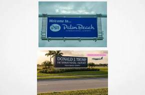 Palm Beach County commissioners approved a trademark deal with one of Donald Trump’s family companies to rename the county’s airport after the president