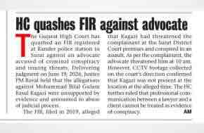 India: Gujarat High Court quashes First Information Report against advocate