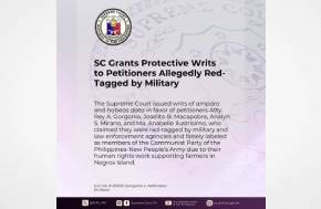 The Philippines: Supreme Court grants protective writs to lawyer, 3 others over alleged red-tagging